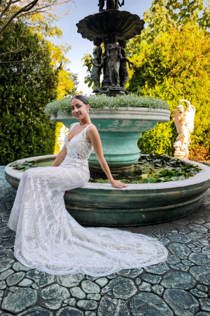 Lace mermaid wedding dress with detachable train [7]