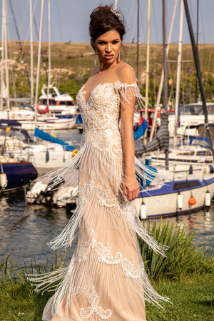 California- Fringe sheath wedding dress [5]