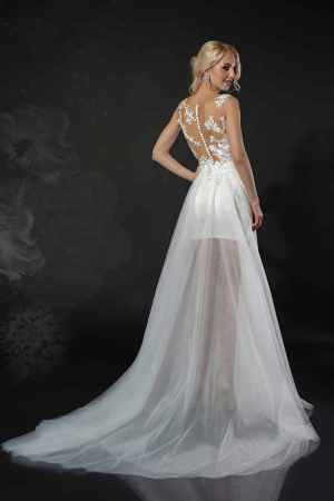 Carina- Short wedding dress with detachable overskirt [2]