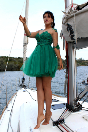 Cocktail tulle & lace dress- 2520 [5]