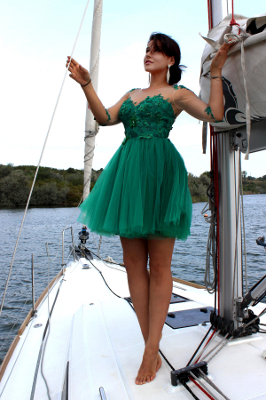 Cocktail tulle & lace dress- 2520 [4]