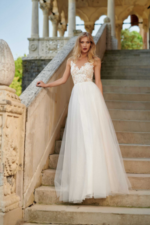 Under $1000 - Daciana- Lace & tulle A-line wedding dress