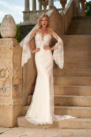 Daisy- Bohemian Chantilly lace wedding dress [2]