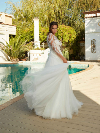 A line wedding dress with long sleeves [1]