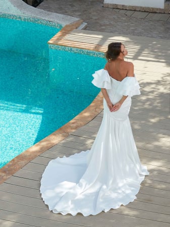 draped satin mermaid wedding dress [4]