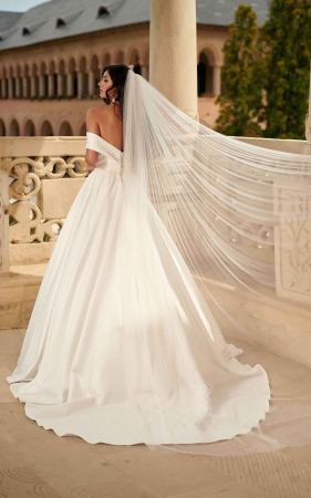 One tier simple wedding veil