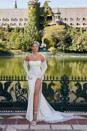 Slit mermaid lace wedding dress Brianna [5]