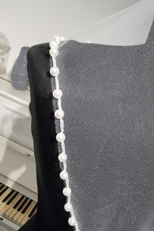 Pearls beaded edge bridal veil [3]