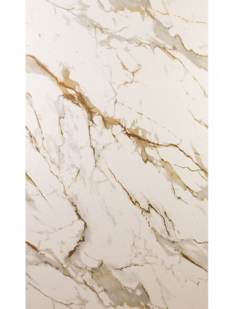 Plăci decorative marmorate - Crama Imperiala Shine Marble – Placa PVC Marmura Alb Cu Gri-Galben