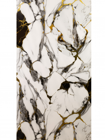 Plăci decorative marmorate - Charcoal Gold Shine Marble – Placa PVC Marmura Gri Cu Auriu