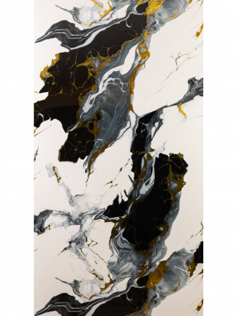 Plăci decorative marmorate - Golden Graphite Shine Marble – Placa PVC Gri Cu Auriu