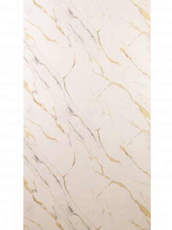 Plăci decorative marmorate - Charcoal Gold Shine Marble – Placa PVC Marmura Gri Cu Auriu