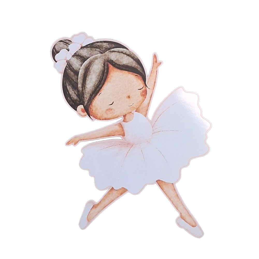 Figurină balerină din PVC cu autocolant, fără suport, pentru decor perete sau mobilier. [1]