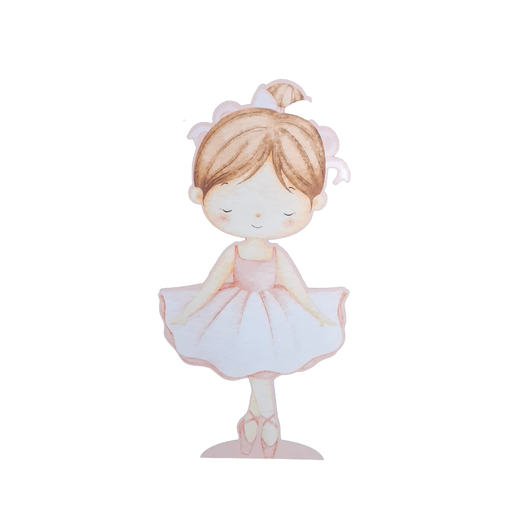 Figurină balerină din PVC cu autocolant și suport, decor pentru săli de dans și evenimente. [1]