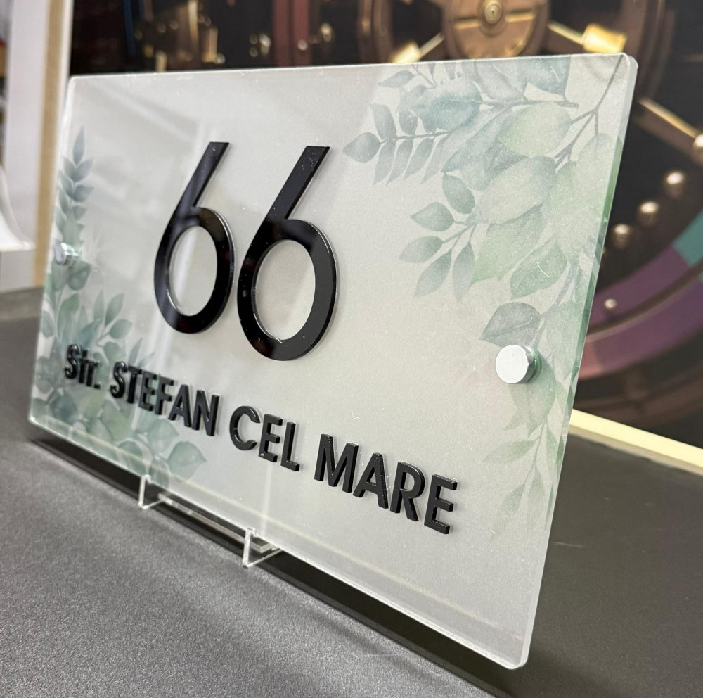 Plăcuță Adresă Casă / Apartament – Plexiglass Transparent [3]