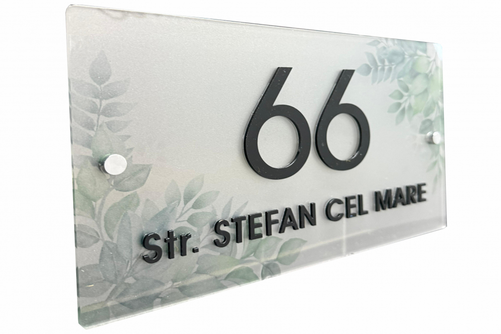 Plăcuță Adresă Casă / Apartament – Plexiglass Transparent [2]