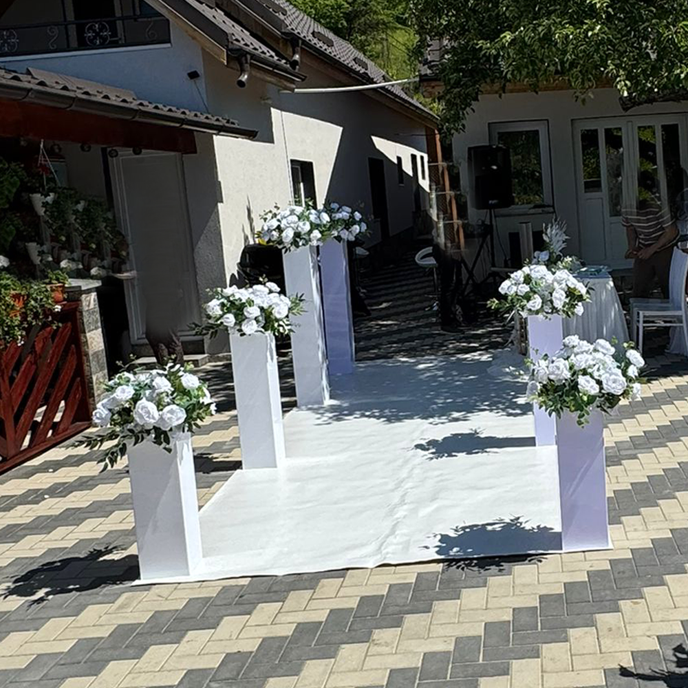 Set coloane plexiglas alb 4 bucăți – decor evenimente [2]