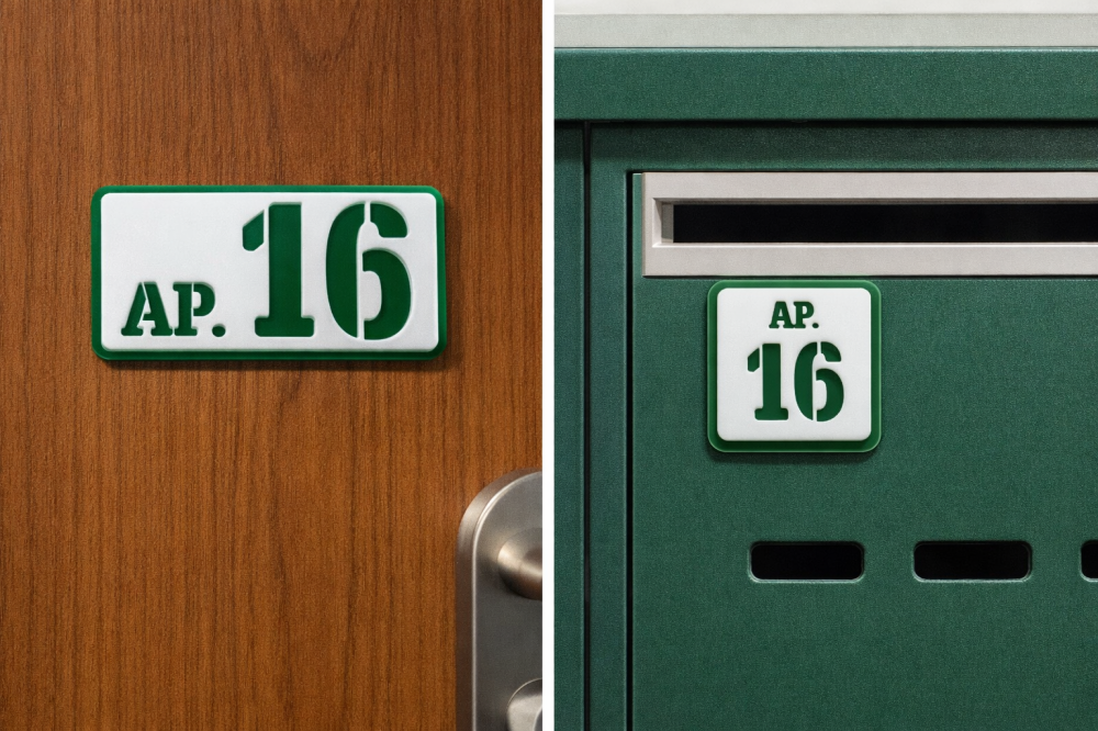 Set plăcuțe număr apartament și cutie poștală din plexiglas – personalizate [2]