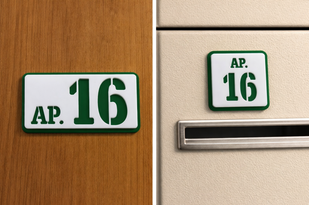 Set plăcuțe număr apartament și cutie poștală din plexiglas – personalizate [3]