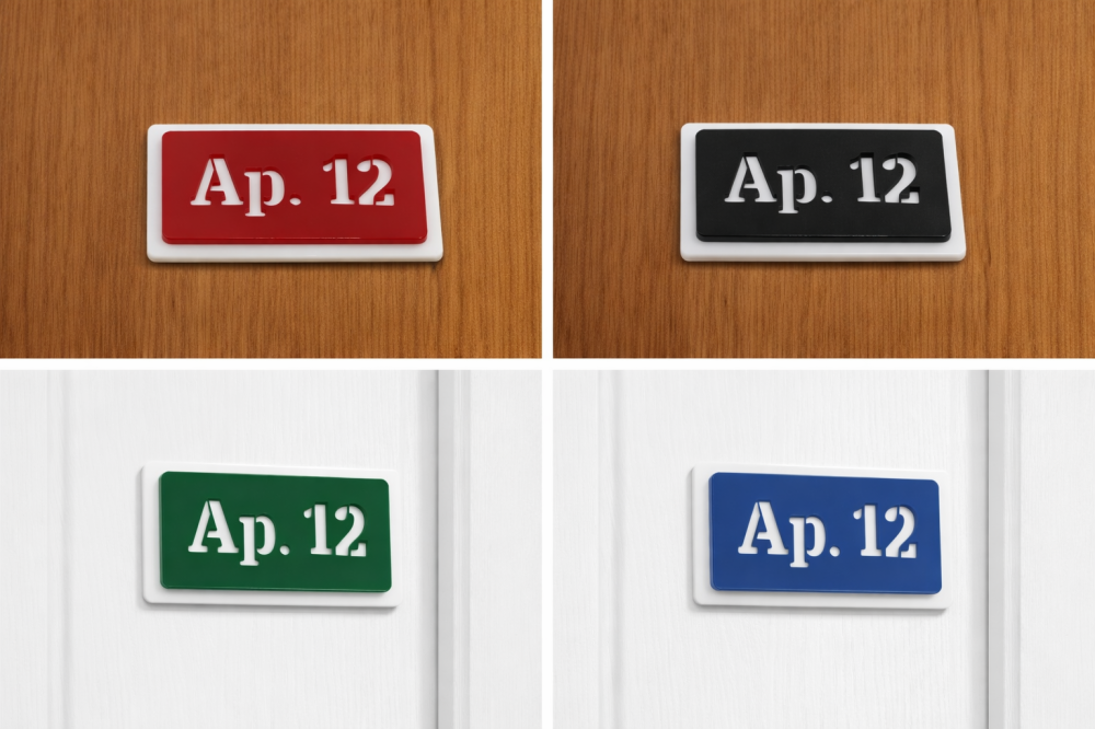 Plăcuță număr apartament din plexiglas pentru ușă – personalizată [2]