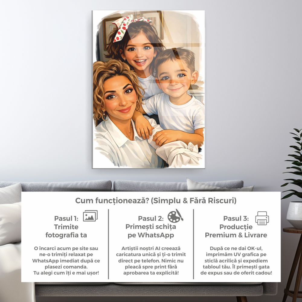 tablou cu caricatura personalizata pe sticla acrilica realizata din fotografii [2]