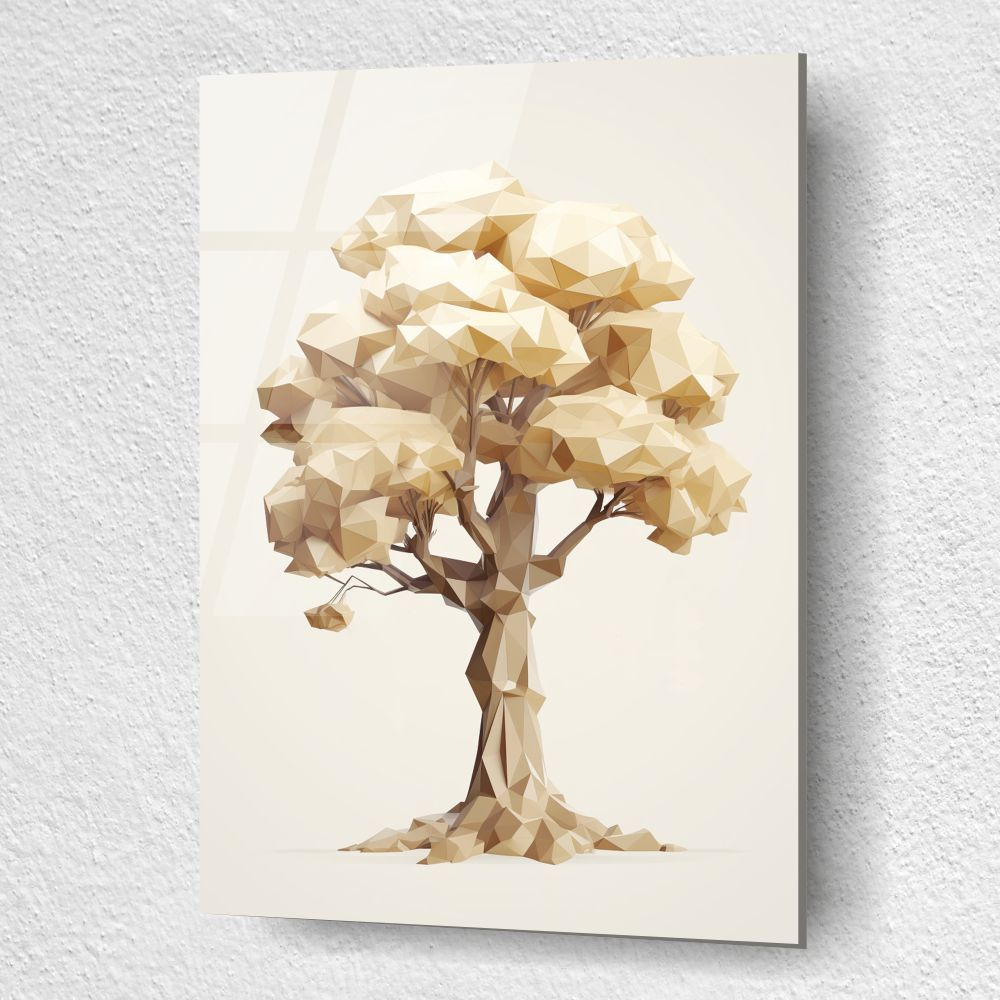 tablou din sticla acrilica Forma Vitae cu arbore abstract sculptural 3D [3]