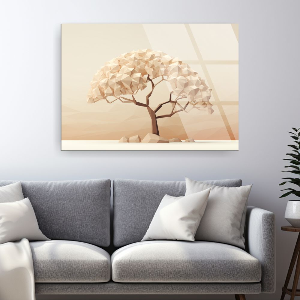 tablou din sticla acrilica Solus Arbor cu copac abstract tridimensional [2]