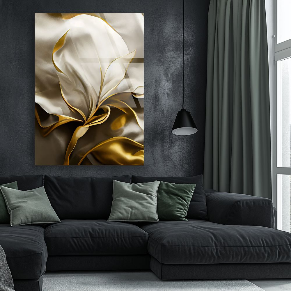 tablou din sticla acrilica Velarium Aurea Floral Singular cu detaliu floral satinat [2]