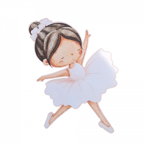 Nunta - Figurină balerină din PVC cu autocolant, fără suport, pentru decor perete sau mobilier.