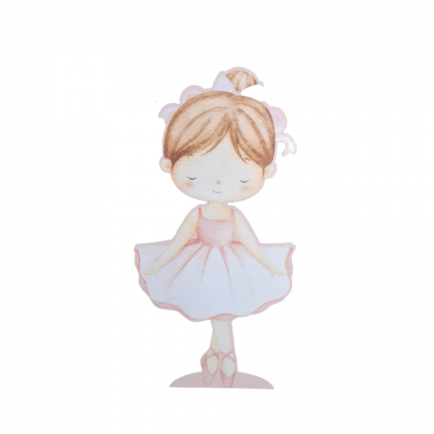 Nunta - Figurină balerină din PVC cu autocolant și suport, decor pentru săli de dans și evenimente.