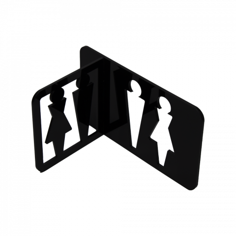 Placute & Semnalistica - Plăcuță toaletă unisex din plexiglas cu simboluri bărbat și femeie