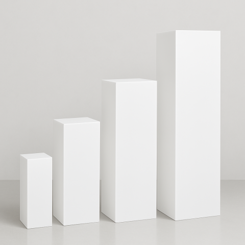 Nunta - Set coloane plexiglas alb 4 bucăți – decor evenimente