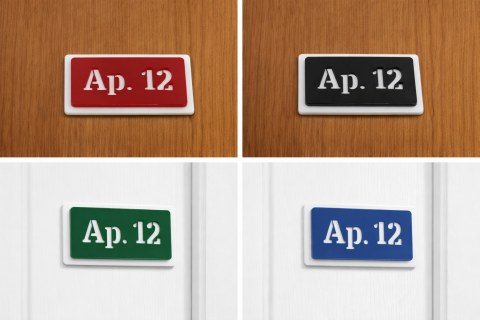 Plăcuță număr apartament din plexiglas pentru ușă – personalizată [1]