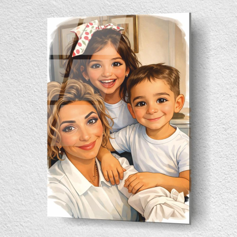 tablou cu caricatura personalizata pe sticla acrilica realizata din fotografii [2]