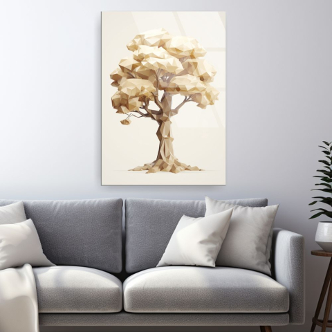 Tablouri din sticla acrilica - tablou din sticla acrilica Forma Vitae cu arbore abstract sculptural 3D