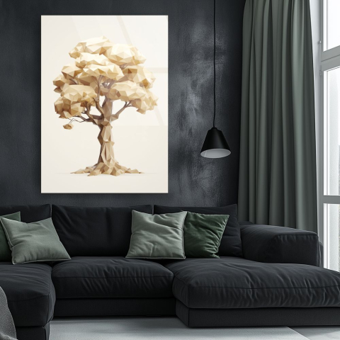 tablou din sticla acrilica Forma Vitae cu arbore abstract sculptural 3D [1]