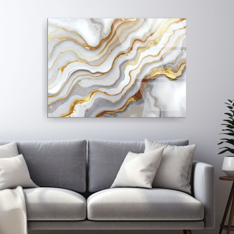 Tablou din sticlă acrilică Sandstone Gold Layers [1]