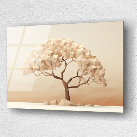 tablou din sticla acrilica Solus Arbor cu copac abstract tridimensional [2]