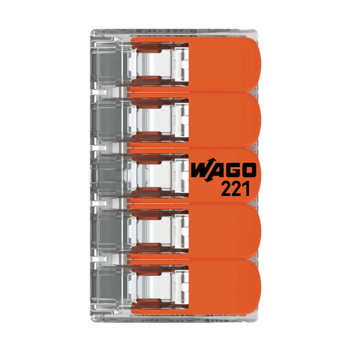 Conector derivatie 5 fire, max. 4 mmÂ² (25 buc.) - WAGO 221-415 [2]