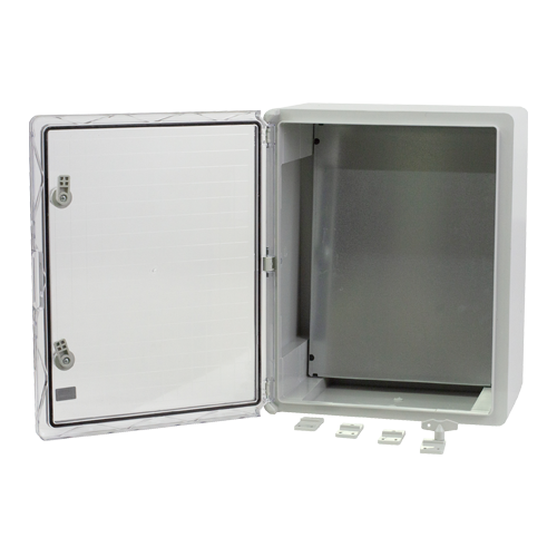 Cutie distributie IP65 din ABS gri, usa transparenta, placa metalica, 400x500x240 mm PP3017 [2]