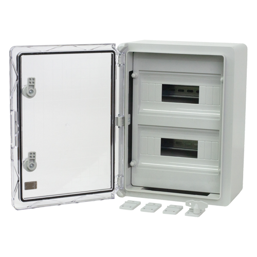 Cutie modulara IP65 din ABS gri, usa transparenta, 2 x 12 module, 300x400x170 mm PP3114 [2]