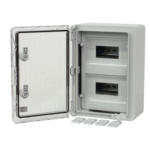 Cutie modulara IP65 din ABS gri, usa transparenta, 2 x 9 module, 250x350x150 mm PP3112 [2]