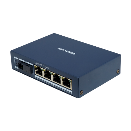 Mediaconvertor Gigabit 4 x RJ45 PoE, 1 x SC Single-Mode Bi-directional, 20 km - HIKVISION DS-3D504TP-A [2]