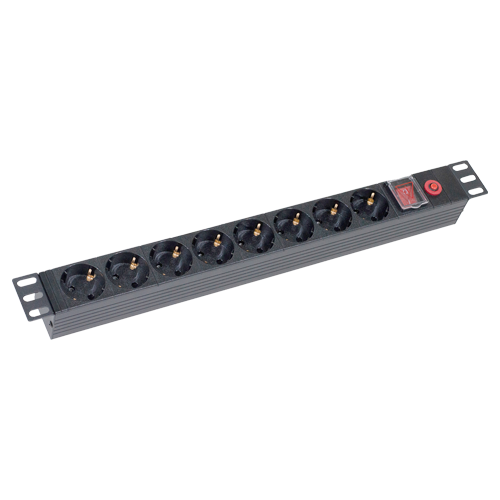 PDU 8 prize Shuko, 19'', 1U, aluminiu cu protectie - ASYTECH Networking ASY-PDU-8 [2]