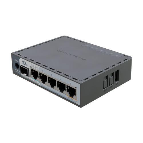 Router hEX, 5 porturi RJ45 Gigabit, 1 x SFP 2.5G, 1 x PoE Out, USB, PoE In - MikroTik E60iUGS [2]