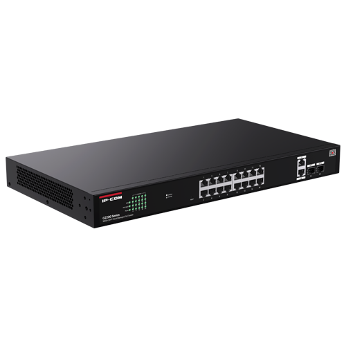 Switch 16 x RJ45 1G PoE, 2 x SFP 1G, 2 x RJ45 1G, Management, 1U - IP-COM G2220P-16-250W [3]