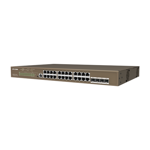 Switch 24 porturi PoE Gigabit, 4 porturi SFP Gigabit, 1 port consola,1U, L3 Management - IP-COM G5328P-24-410W [2]