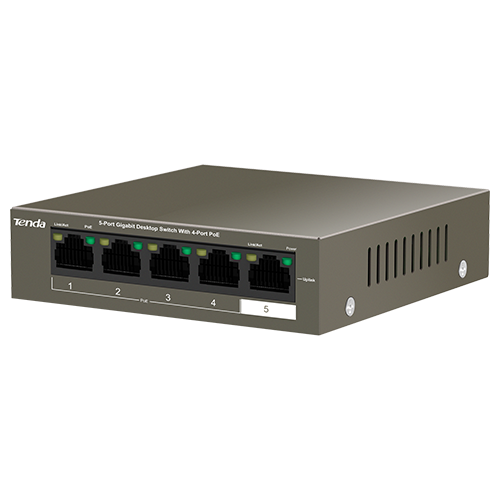 Switch 4 porturi Gigabit PoE, 1 port Uplink Gigabit - Tenda TND-TEG1105P-4-63W [3]