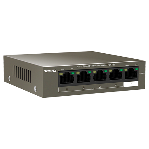 Switch 4 porturi Gigabit PoE, 1 port Uplink Gigabit - Tenda TND-TEG1105P-4-63W [2]