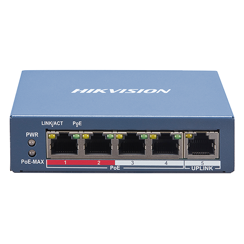 Switch 4 porturi PoE, 1 port uplink RJ45, SMART Management - HIKVISION DS-3E1105P-EI [3]
